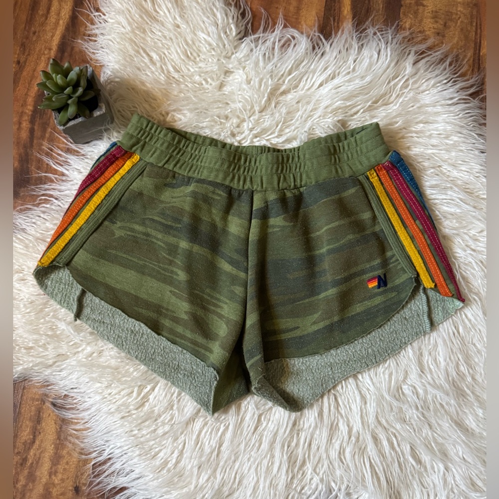 Aviator Nation Women’s Camo Stripe Shorts Medium